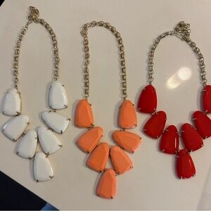 Kendra Scott Bold Red, Orange, and White Harlow Statement Necklaces ($50 each)